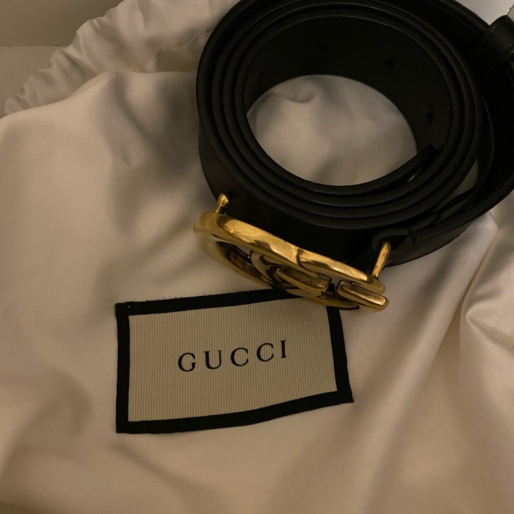 Gucci Leather belt with Double G buckle